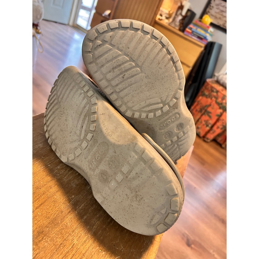 Crocs Classic Clog Tan Beige Slip On Casual Comfort Shoes Unisex Size M 9 L 11 - Picture 5 of 5
